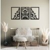 Elegáns Mandala Triptych (Méret 126 x 60 cm, Szín Fekete)