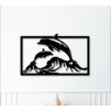 Delfin Dúett Fali Dekoráció (Méret 60 x 40 cm, Szín Fekete)