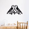 Szerelem Madarak Fali Dekor (Méret 50 x 40 cm, Szín Fekete)