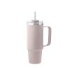 1770 ThermoCupwStraw 885ml SoftRose with stainless steel straw 1