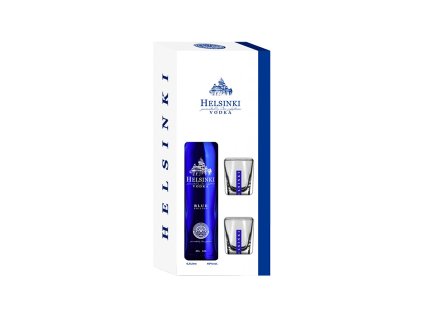 0 helsinki vodka blue metalic edition 40 0 5 l 2 sklenice 104094