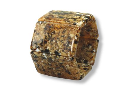 Náramek Belta Abstract, Brown  Italský náramek k hodinkám – hnědý polyresin (kompletováno v ČR)