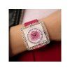 DIAMOND ROSE N ROLL, řemínku CLASSIC LEATHER, PINK a rámečku COOL JACK, TRANSPARENT DIAMOND SILVER