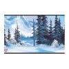 tapete black stitched playmat winter paradise bob ross ultra pro