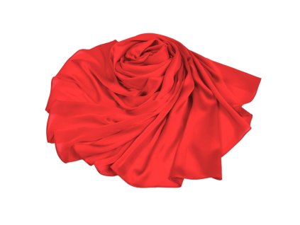 Hedvabna jedobarevna sala na krk bez vzoru s viskozou pled pres saty plavky plazove pareo party svatba jasne ohnive cervena Tina moda 0430706 hevabny svet