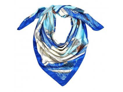 Satek na krk na hlavu do vlasu viskoza satenovy lesk umele hedvabi modry tyrkysovy trapce retizky pasky moderni darek pro zenu Tina moda 024832 (4)