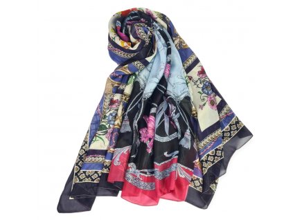Hedvabna sala stola pled pres ramena elegantni vzor luxusni sala ornamenty ruzice bordury darek mamince tina moda 7001402 (1)