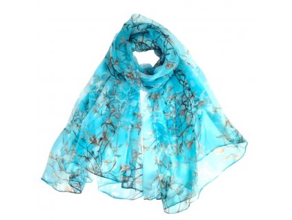 Hedvabna luxusni elegantni i slavnostni tyrkysova modra sala pled stola na saty pres ramena darek pro zenu Tina moda 7700111 (1)