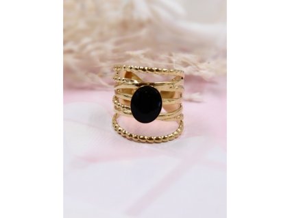 zlaty prsten s krouzky nerezova chirurgicka ocel s barevnymi kameny zeleny cerveny cerny modry ciry krystal zirkon siroky damsky prsten tina moda 54 (1)