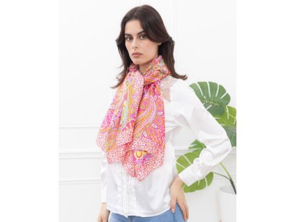 jemna viskozova damska sala na krk paisley vzor bezova modra ruzova cerna cervena zelena kvety tina moda 02521 (3)