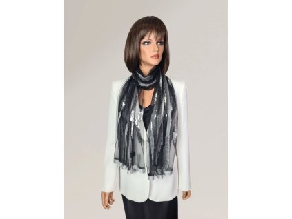 slavnostni sala na silvestra party disco trpytiva cerna se stribrem trpytivy stribrny flitry elegantni pled tina moda 1