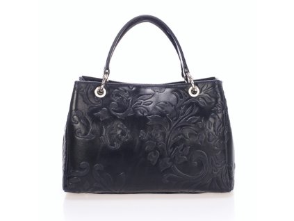italska kozena tmave modra kabelka vytlacovana ornamenty elegantni pevna borsa italy tina moda 601 (1)