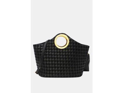 cerna elegantni velka kabelka zlate usi vnitrni taska vak dvojity material hladka semisova taska shopper tina moda 29202 (4)