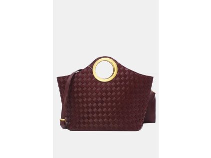 bordo vinove cervena granatova kabelka moderni pevny tvar zlata madla drzaky kabelka do ruky pres rameno prostorna Tom a Eva tina moda (2)