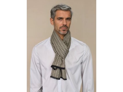 vlnena panska salka damska sala geometricky tvar holubi sed hneda bezova oboustranna elegantni ke kabatu darek pro muze tina moda 08016 (2)