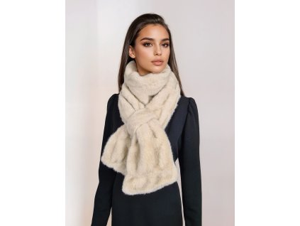 kozesinovy limec sala z kozesiny bezova dlouha chlupaty limec ke kabatu elegantni boa stola tina moda 15650 (2)