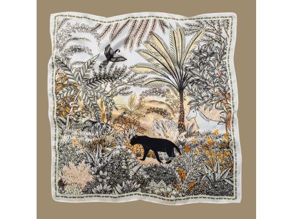 hedvabny letuskovy satek s divokou selmou tygrem pumou jednorozcem papouskem (