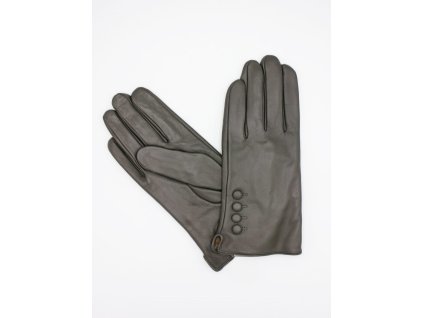 sede tmave damske kozene rukavice popelave seda zdobene knoflicky prava kuze hladke 07122 tina moda