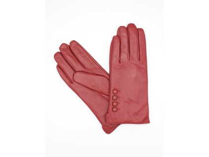 bordo damske kozene rukavice cervene vino rubinova zdobene knoflicky prava kuze hladke 07122 tina moda