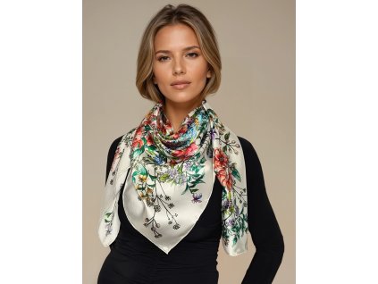 velky ctvercovy satek satenove hedvabi barevna kytice xxl luxusni darek ktery potesi zenu tinamoda (2)