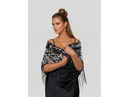 trpytiva stola pled sala pajetky flitry tricipy trasne spolecenska sala cerna stribrna tina moda 18205 (2)