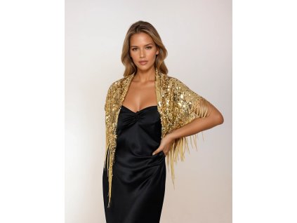 zlaty trpytivy prehoz pres saty spolecensky pled sala leskla zlata zdobena na gala vecer tinamoda 18205 (5)