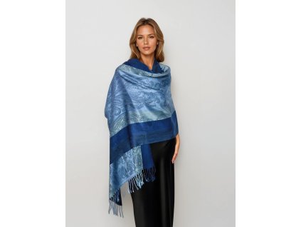 elegantni sala slavnostni prehoz do spolecnosti damska panska sala na krk vlnena modra blankytna tinamod (1)