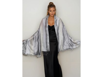 elegantni slavnostni spolecenska sala pro zeny pany stribrne seda ton v tonu vlnena tepla leskla luxusni (1)