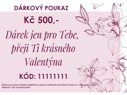 Dárkový poukaz Valentýn