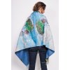 Mekka kasmirova vlnena sala na krk prehoz pled ramena na kabat obraz Claude Monet studene barvy svetle modra zelena Tina moda 0007425 (4)