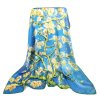Luxusni satek z cisteho hedvabi Vincent van Gogh modry Mandlovy kvet Almond Bloss Tina moda 3020005 2