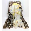 3306 luxusni satek z cisteho hedvabi gustav klimt objeti naplneni hnedy satek na krk 90 cm