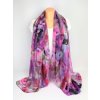 3603 1 hedvabna kvetovana sala s rozpitymi ruzovymi a fialovymi kvety pled pres ramena saty