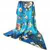 Velky luxusni 100 hedvabny satek na krk XXL 110 cm ctverec modry tyrkysovy ruzova kvetovany jablon sykorka Tina moda 4000305 (44)