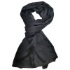 Hedvabna sala na krk pled pres ramena na saty pareo plavky plaz stola jednobarevna bez vzoru cerna Tina moda 0896802 (2)