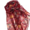 Hedvabna jemna elegantni sala pavucina na krk pled pres saty stola na ramena cervena kvetovan chrpa kopretina Tina moda 7700206 (2)