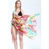 Hedvabna sala na krk kvety kvetiny duhova bezova ruzova zluta zelena fuchsiova vesely vzor pareo pres plavky tina moda 09316 (7)