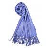 Zimni letni kasmirova damska panska sala jednobarevna s trasnemi na krk pled pres ramena na svatbu party melir modra Tinamoda 0113029