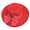 Letni cerveny damsky klobouk na hlavu k mori na dovolenou proti slunci masle s puntiky elegantni lehky papirovy tina moda 0192306 (1)