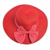 Letni cerveny damsky klobouk na hlavu k mori na dovolenou proti slunci masle s puntiky elegantni lehky papirovy tina moda 0192306 (2)