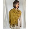 1 kasmirova sala stola pled pres ramena na kabat damska panska tmave zluta horcice kari jednobarevna bez vzoru darek pro muze 01159