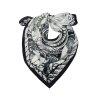 Bílý šátek s mořským černým motivem - mušle, komplas