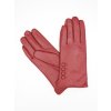 bordo damske kozene rukavice cervene vino rubinova zdobene knoflicky prava kuze hladke 07122 tina moda
