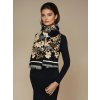 zimni damska sala cerna s cinskymi pavy kvety tyrkysova zluta elegantni vyrazna sala pro damu cerna tinamoda hedvabnysv (3)