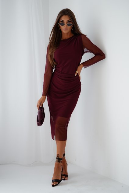 Sukienka tiulowa LUSH Bordo (Veľkosť S/M)