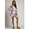 Dámske krátke šaty ANNA - ružovo modrý vzor