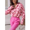 Saténová košeľa MADDIE - ružová s čerešňovou mašľou