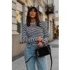 Damske tricko s pruhovanym vzorom ciernobiele 04