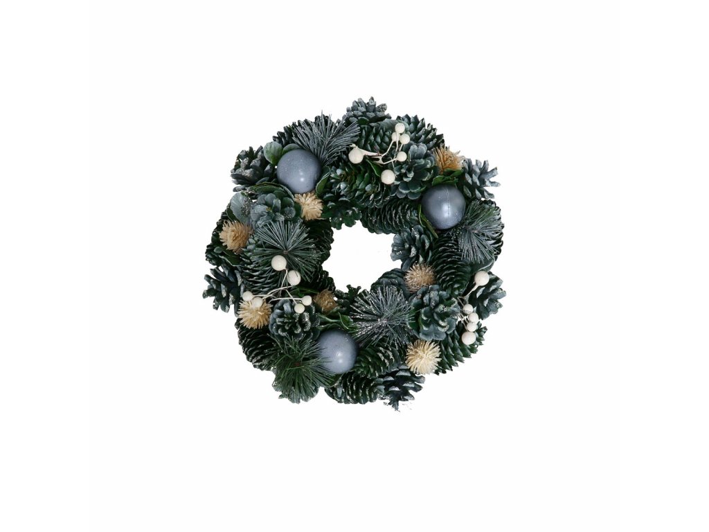Vánoční koruna Berhome Deco Stříbro Ø 26 cm