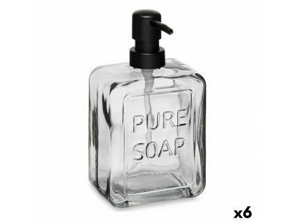 Dávkovač mýdla Pure Soap Sklo Černý Plastické 570 ml (6 kusů)